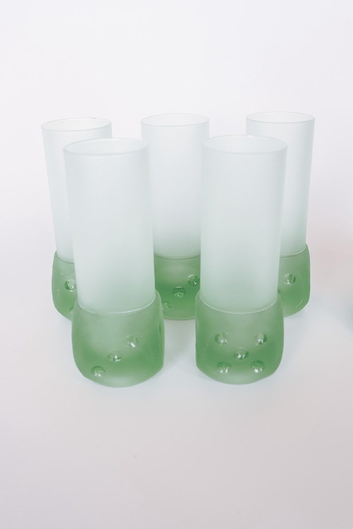 Vintage Italian "Dice" Cocktail Glass Set