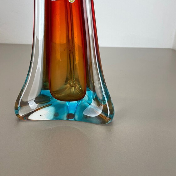Image 1 of Vintage multi-color Murano glass Sommerso vase, Italy 1970s