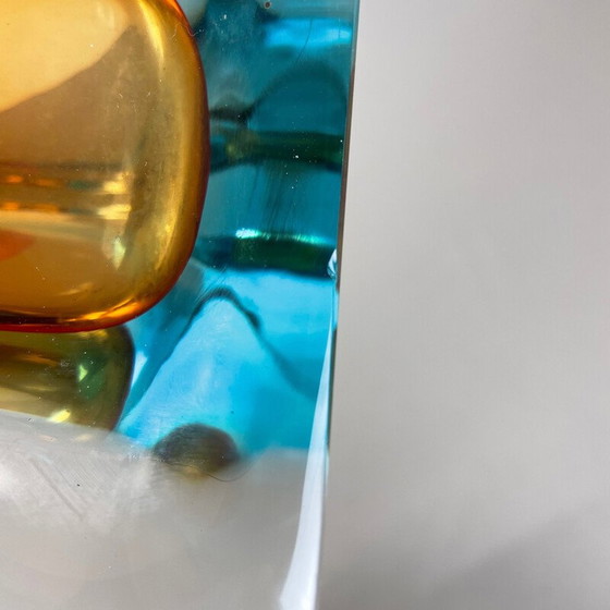 Image 1 of Vintage multi-color Murano glass Sommerso vase, Italy 1970s