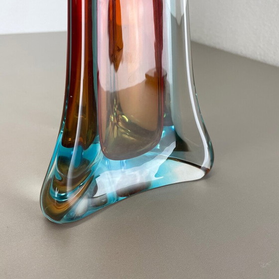 Image 1 of Vintage multi-color Murano glass Sommerso vase, Italy 1970s