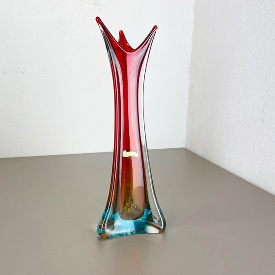 Image 1 of Vintage multi-color Murano glass Sommerso vase, Italy 1970s
