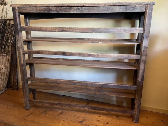 Image 1 of Unique Antique Bakers Rack Wall Rack French Oak