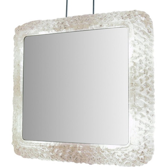 Image 1 of Vintage square backlit plexiglass mirror, 1960
