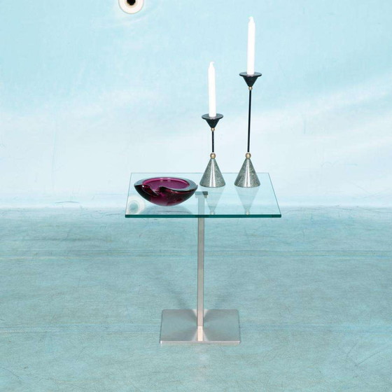 Image 1 of Design Metaform Bon side table, table d'appoint minimaliste en acier inoxydable