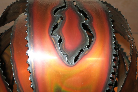 Image 1 of Brutalist Danish Torch Cut Copper Pendant Light, 1970S