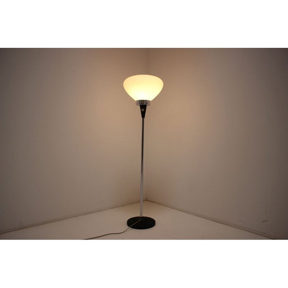 Image 1 of Lampada da terra vintage in legno e vetro di Lidokov, Cecoslovacchia 1970