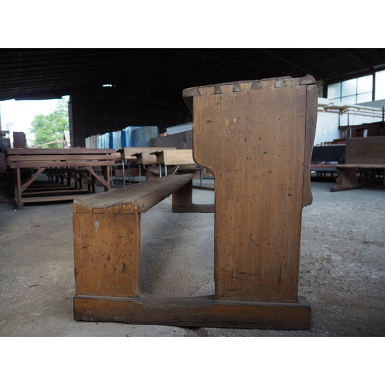 Image 1 of Vintage wooden school bench with original paint, Czechoslovakia 1930