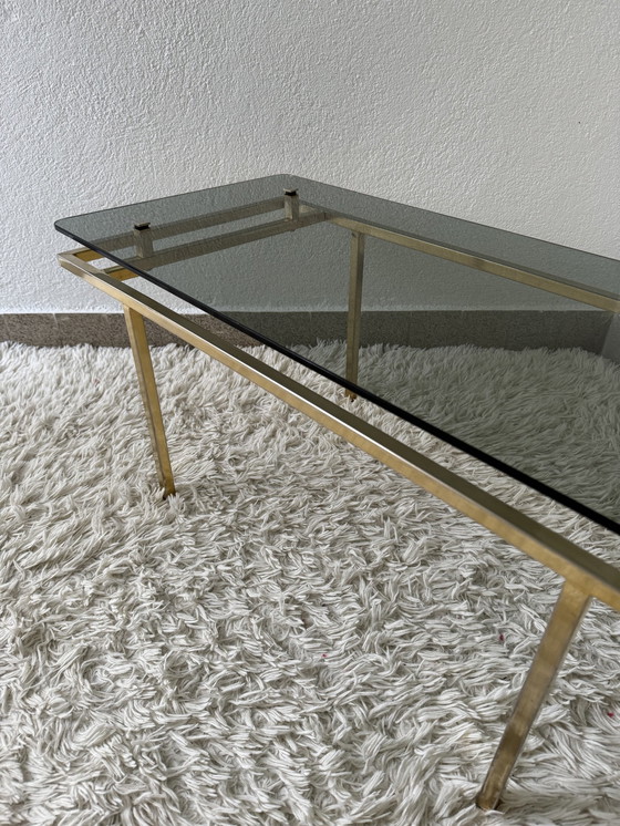 Image 1 of 60's Brass Smoked Glass Coffee Table