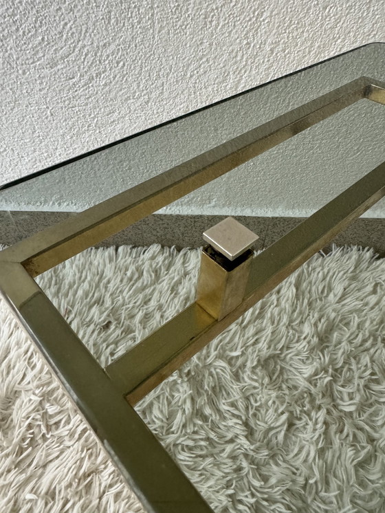 Image 1 of 60's Brass Smoked Glass Coffee Table