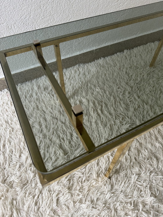 Image 1 of 60's Brass Smoked Glass Coffee Table