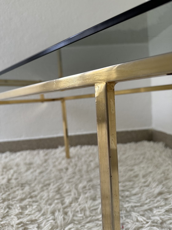 Image 1 of 60's Brass Smoked Glass Coffee Table