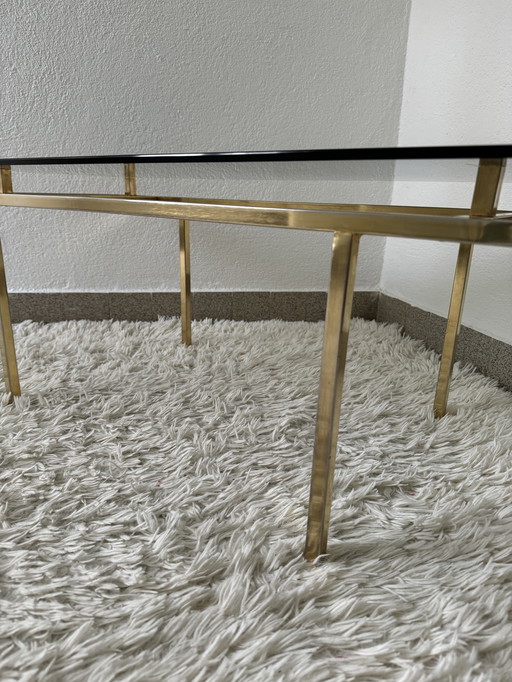 60's Brass Smoked Glass Coffee Table