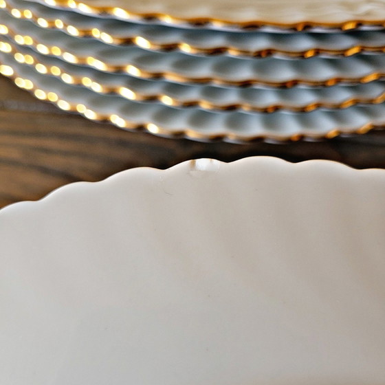 Image 1 of Large Kaiser Jeannette porcelain plates, gold edging and twists