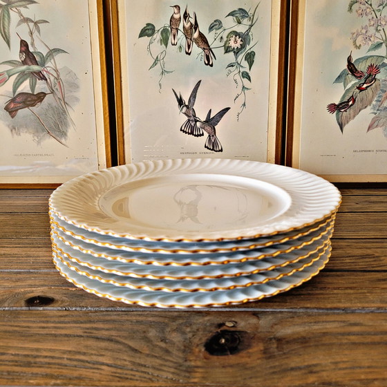 Image 1 of Large Kaiser Jeannette porcelain plates, gold edging and twists