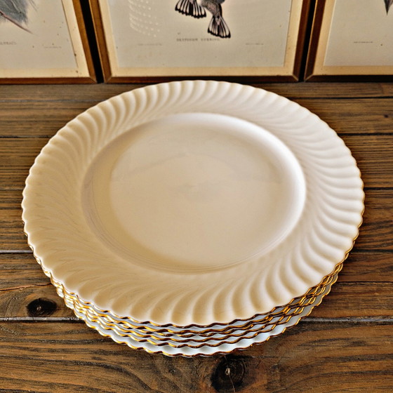 Image 1 of Large Kaiser Jeannette porcelain plates, gold edging and twists