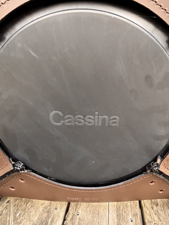 Image 1 of 4x Cassina Brown Leather Cab410 Stools