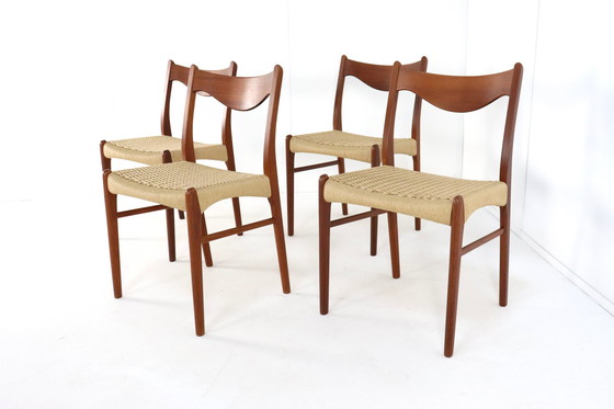 Image 1 of 4X Dining Chair Arne Wahl Iversen For Glyngore 'Naerem' Vintage Danish