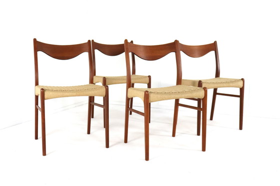 Image 1 of 4X Dining Chair Arne Wahl Iversen For Glyngore 'Naerem' Vintage Danish