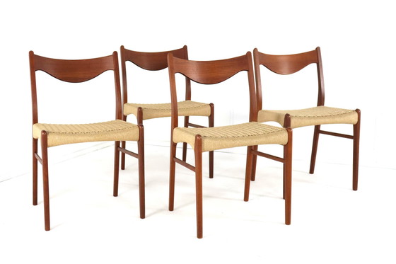 Image 1 of 4X Dining Chair Arne Wahl Iversen For Glyngore 'Naerem' Vintage Danish