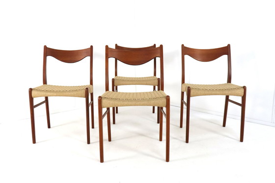 Image 1 of 4X Dining Chair Arne Wahl Iversen For Glyngore 'Naerem' Vintage Danish