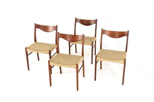 4X Dining Chair Arne Wahl Iversen For Glyngore 'Naerem' Vintage Danish