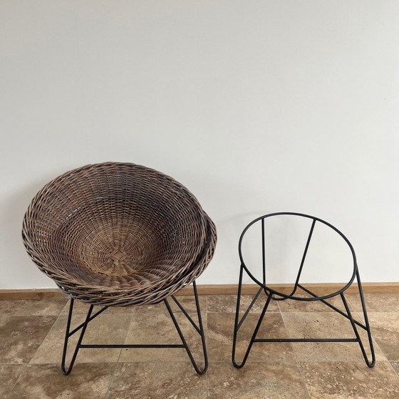 Image 1 of Pair of vintage wicker armchairs, England 1990s