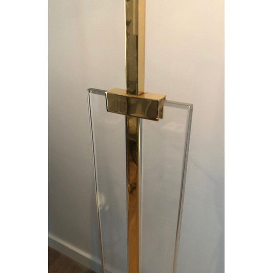 Image 1 of Vintage floor lamp in glass and brass, 1970