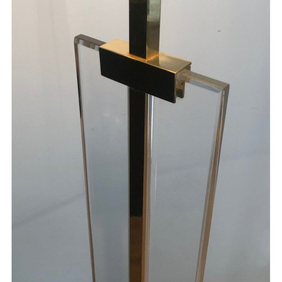 Image 1 of Vintage floor lamp in glass and brass, 1970