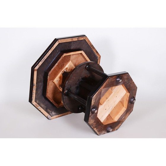 Image 1 of Tavolino laterale cubista ceco d'epoca in legno di quercia, 1910-1919