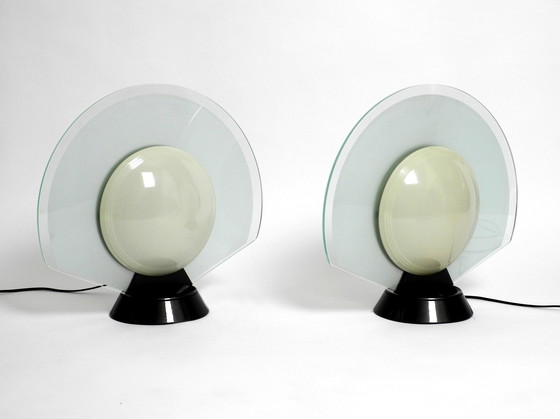 Image 1 of Pair Of Large 1980S Table Lamps By Pier Giuseppe Ramella For Arteluce Model Tikal