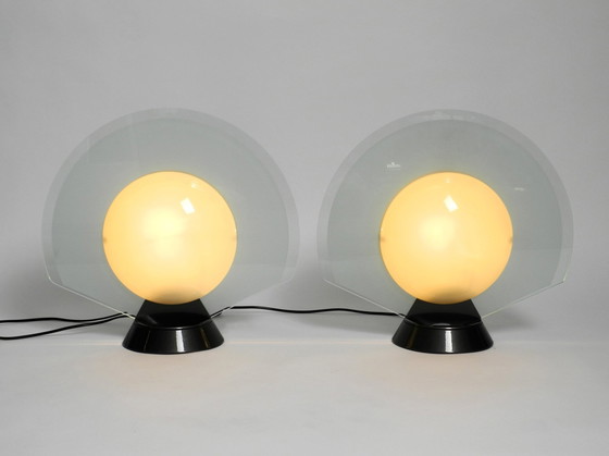 Image 1 of Pair Of Large 1980S Table Lamps By Pier Giuseppe Ramella For Arteluce Model Tikal
