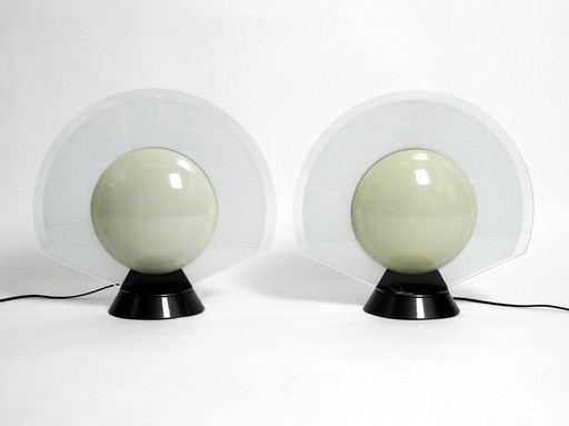 Pair Of Large 1980S Table Lamps By Pier Giuseppe Ramella For Arteluce Model Tikal