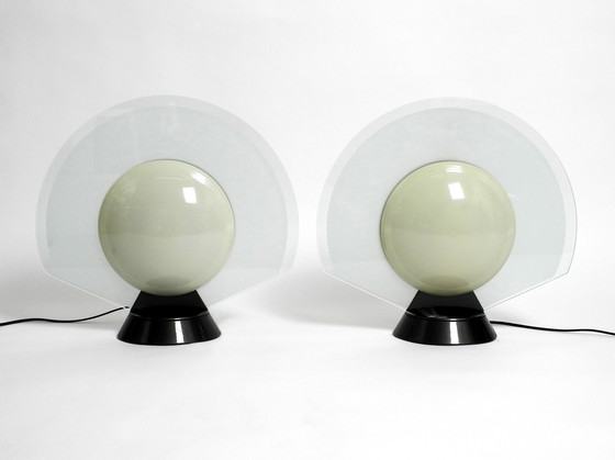 Image 1 of Pair Of Large 1980S Table Lamps By Pier Giuseppe Ramella For Arteluce Model Tikal