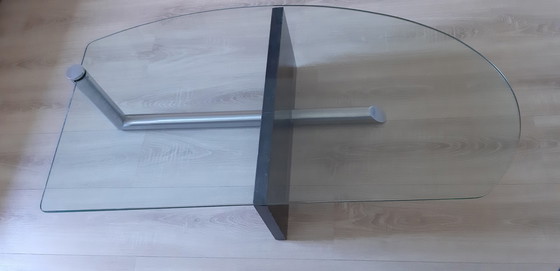 Image 1 of Glass coffee table with granite upright