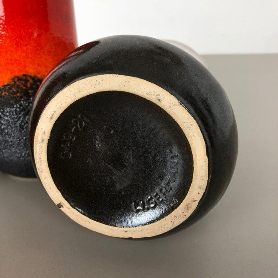 Image 1 of Set of 3 vintage fat lava vases by Scheurich, Germany 1970