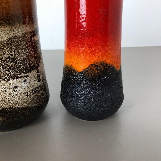 Image 1 of Set of 3 vintage fat lava vases by Scheurich, Germany 1970