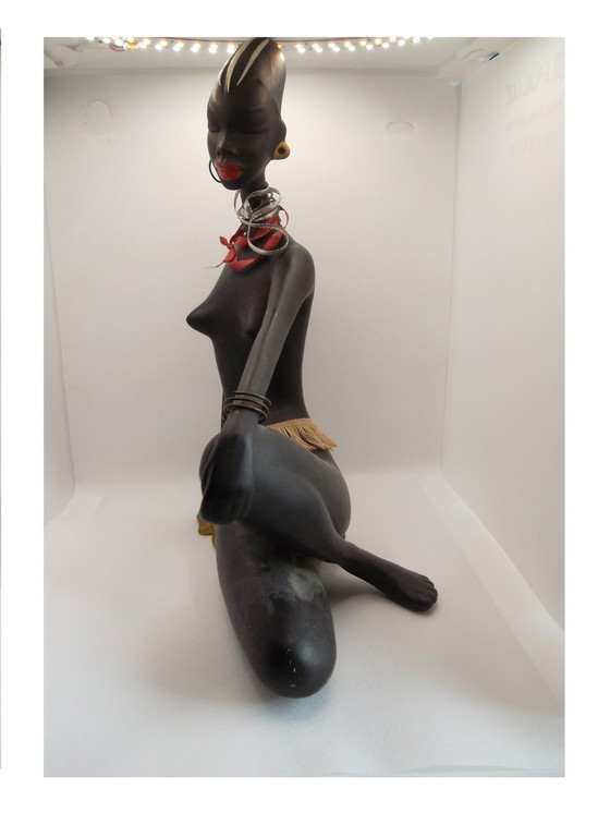 Image 1 of Grande scultura africanista • Ceramica vintage • Albert Strunz • Cortendorf • 1950