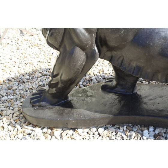 Image 1 of Large Vintage Puma sculpture in anthracite grey marble, 1970
