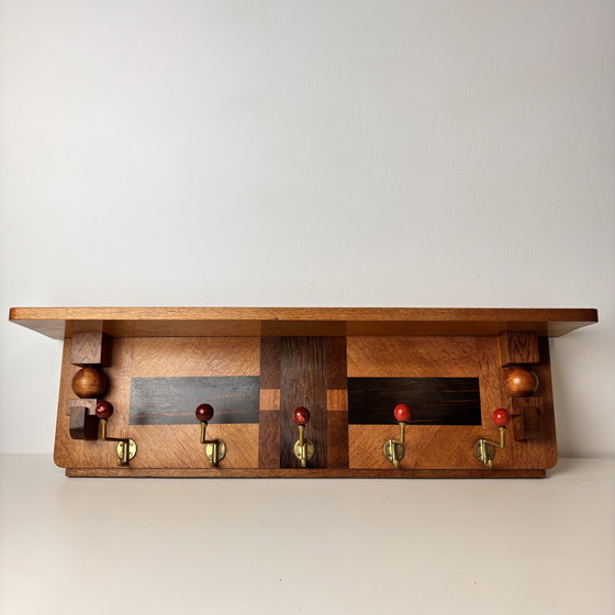 Image 1 of Art Deco Amsterdam School Wall Coat Rack