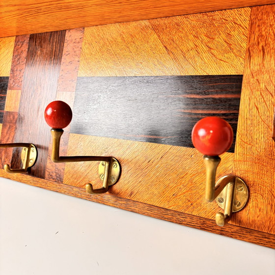 Image 1 of Art Deco Amsterdam School Wall Coat Rack