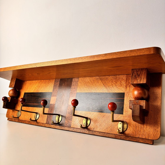 Image 1 of Art Deco Amsterdam School Wall Coat Rack