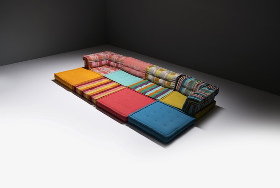 Image 1 of Mah Jong sofa in ‘Kenzo Takada’ fabric by Hans Hopfer for Roche Bobois France