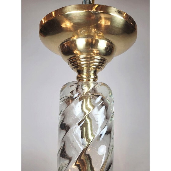 Image 1 of Lampada da soffitto italiana di metà secolo in vetro di Murano, anni '50