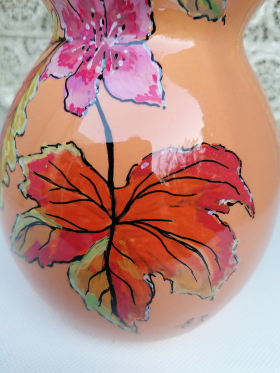 Image 1 of Hand-painted /Drawn Vase, Artist Evalien Ritmeester