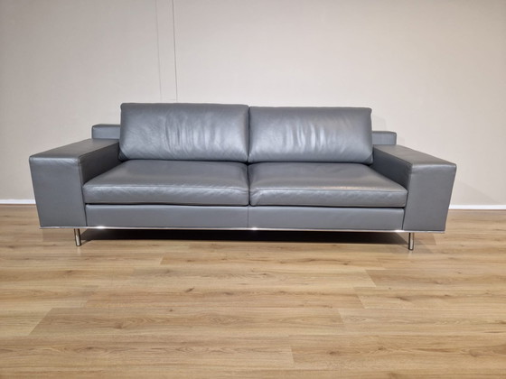 Image 1 of Musa Italia 3 Seater Sofa +2 Armchairs Leather Gray Design