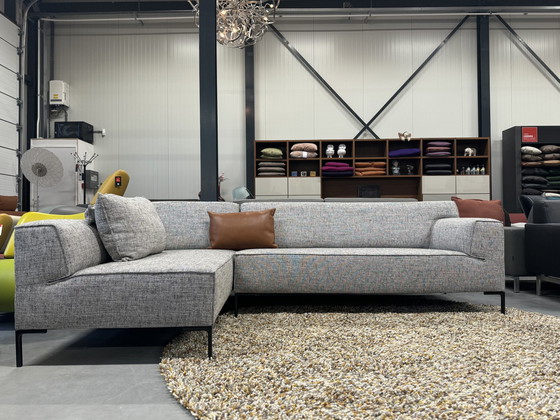 Image 1 of Design on Stock Bloq Corner Sofa Stanton Brown White with Cushion