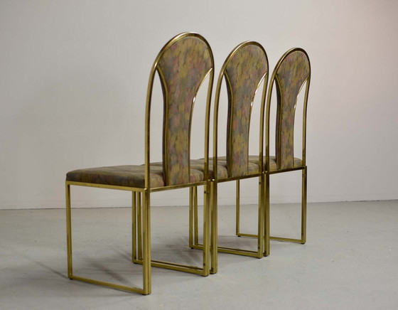 Image 1 of Belgo Chrome Luxurious Brass Dining Chairs, Set of 6. Belgium, 1970s.