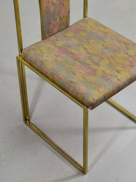 Image 1 of Belgo Chrome Luxurious Brass Dining Chairs, Set of 6. Belgique, 1970.