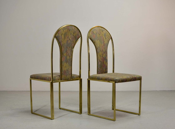 Image 1 of Belgo Chrome Luxurious Brass Dining Chairs, Set of 6. Belgium, 1970s.