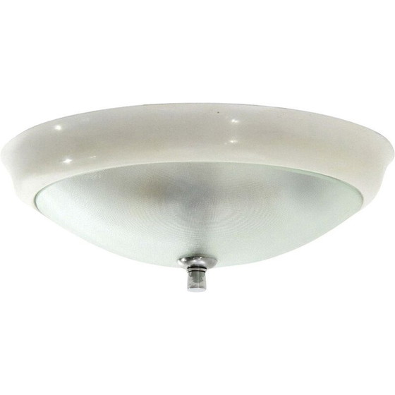 Image 1 of Vintage ceiling lamp in molded glass, Italy 1940